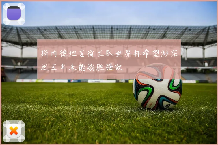 斯内德坦言荷兰队世界杯希望渺茫近五年未能战胜强敌